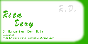rita dery business card